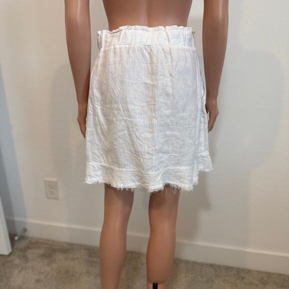 ForCynthia small raw hem linen pull on skirt pockets SK 3012 - Picture 9 of 10